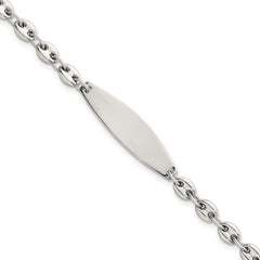 Sterling Silver Polished 5.0mm Mariner/Anchor Link 7.5 Inch ID Bracelet
