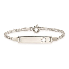 Sterling Silver Baby ID with Cut-out Heart Bracelet - 2