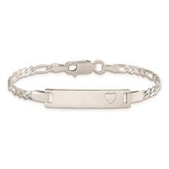 Sterling Silver Baby ID with Heart Bracelet - 2