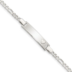 Sterling Silver Baby ID with Heart Bracelet - 2