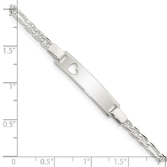 Sterling Silver Baby ID with Cut-out Heart Bracelet - 5
