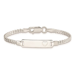 Sterling Silver Baby ID with Heart Bracelet
