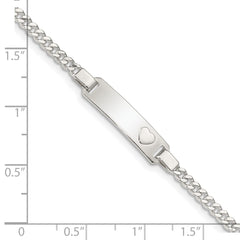 Sterling Silver Baby ID with Heart Bracelet - 4