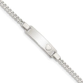Sterling Silver Baby ID with Heart Bracelet - 4