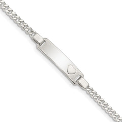 Sterling Silver Baby ID with Heart Bracelet - 4
