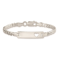 Sterling Silver Baby ID with Cut-out Heart Bracelet - 10
