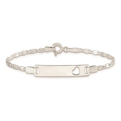 Sterling Silver Baby ID with Cut-out Heart Bracelet - 9