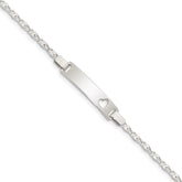 Sterling Silver Baby ID with Cut-out Heart Bracelet - 9