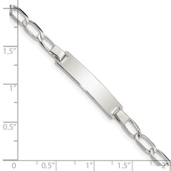 Sterling Silver 6inch Polished Engraveable Childrens ID Bracelet - 2