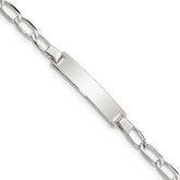 Sterling Silver Polished Engraveable Childrens ID Bracelet