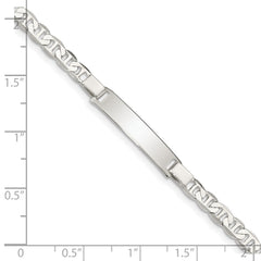 Sterling Silver Engraveable Childrens ID Anchor Link Bracelet - 2