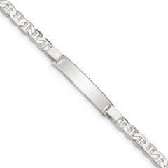 Sterling Silver Engraveable Childrens ID Anchor Link Bracelet - 2
