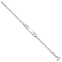 Sterling Silver Polished Engraveable Childrens ID Bracelet - 2