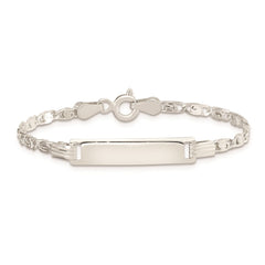 Sterling Silver Polished Engraveable Childrens ID Bracelet - 2