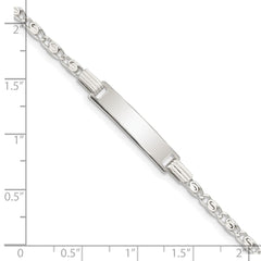 Sterling Silver Polished Engraveable Childrens ID Bracelet - 2
