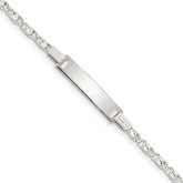 Sterling Silver Polished Engraveable Childrens ID Bracelet - 2