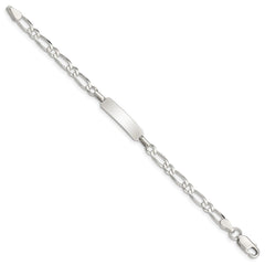 Sterling Silver Polished Engraveable Childrens ID Bracelet - 3