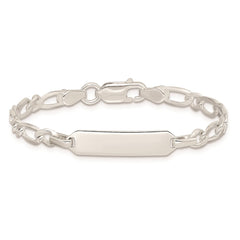 Sterling Silver Polished Engraveable Childrens ID Bracelet - 3