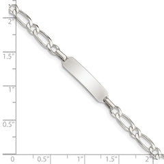 Sterling Silver Polished Engraveable Childrens ID Bracelet - 3
