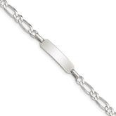 Sterling Silver Polished Engraveable Childrens ID Bracelet - 3