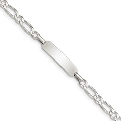 Sterling Silver Polished Engraveable Childrens ID Bracelet - 3