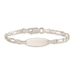 Sterling Silver Polished Engraveable 5in Plus 1in EXT Childrens ID Bracelet