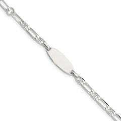 Sterling Silver Polished Engraveable 5in Plus 1in EXT Childrens ID Bracelet