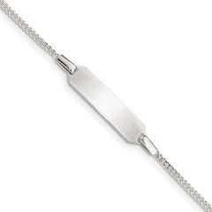 Sterling Silver Childrens 5in Plus 1in EXT ID Curb Link Bracelet