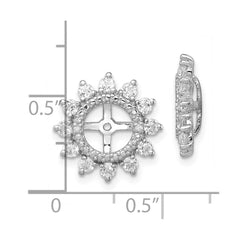 Sterling Silver Rhodium Diam. & White Topaz Earring Jacket