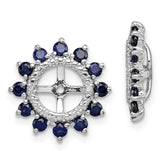 Sterling Silver Rhodium Diam. & Created Sapphire Earring Jacket - 3