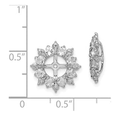 Sterling Silver Rhodium Diam. & White Topaz Earring Jacket - 4