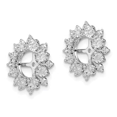 Sterling Silver Rhodium Diam. Earring Jacket - 2
