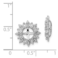 Sterling Silver Rhodium Diam. Earring Jacket - 2