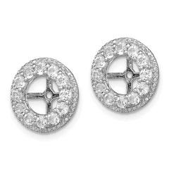 Sterling Silver Rhodium Diam. & White Topaz Earring Jacket - 7