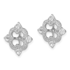Sterling Silver Rhodium Diam. & White Topaz Earring Jacket - 5