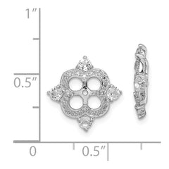 Sterling Silver Rhodium Diam. & White Topaz Earring Jacket - 5