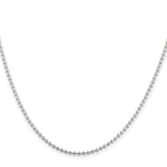 Sterling Silver 2mm Beaded Chain - 7