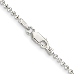 Sterling Silver 2mm Beaded Chain - 6