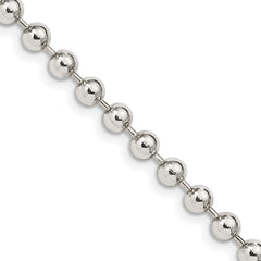 Sterling Silver 4mm Beaded Chain - 4