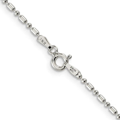 Sterling Silver 1.5mm Fancy Beaded Chain - 9