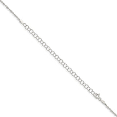 Sterling Silver 1.5mm Fancy Beaded Chain w/4in ext.