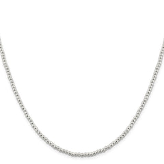 Sterling Silver 3mm Beads on Box Chain - 3