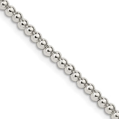 Sterling Silver 3mm Beads on Box Chain - 3
