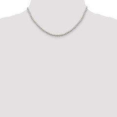 Sterling Silver 4mm Beads on Box Chain - 2
