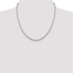 Sterling Silver 4mm Beads on Box Chain - 3