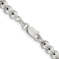 Sterling Silver 5mm Beads on Box Chain - 3