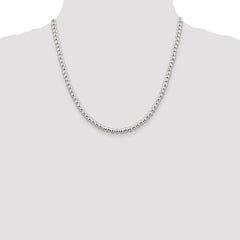 Sterling Silver 5mm Beads on Box Chain - 3