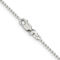 Sterling Silver 1.5mm Beaded Chain - 7