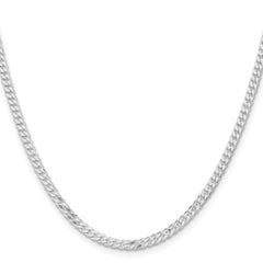 Sterling Silver Rhodium-plated 3.15mm Flat Curb Chain - 2