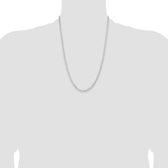 Sterling Silver Rhodium-plated 3.15mm Flat Curb Chain